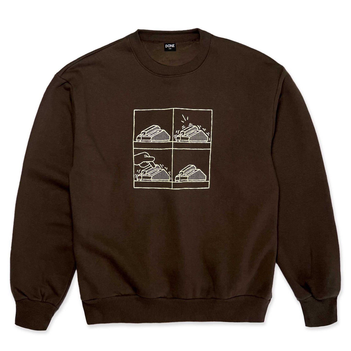 Phone Crewneck (Dark brown)